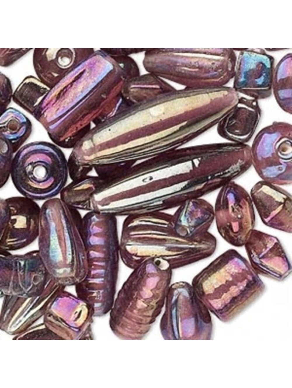 50g Bulk Handcrafted India Lampwork Glass Beads Mix Dark Purple Luster